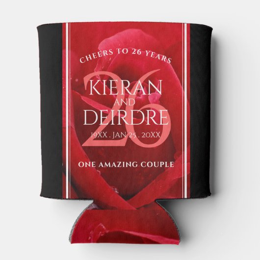 26エレガントバラ結婚記念日お祝い 缶クーラー (裏面)