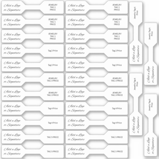 26シグネチャーフォトジュエリー価格ラベルカスタム割引 シール (正面)