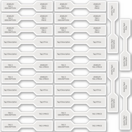 26シルバージュエリー価格ラベルバーベルステッカー シール (正面)