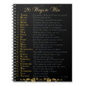 26ジャーナルを獲得する方法 – 下の金ゴールド ノートブック (正面)