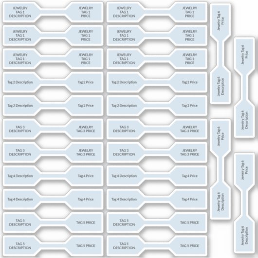 26ジュエリー価格ラベルパステルブルーバーベルステッカー シール (正面)