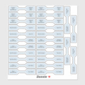 26ジュエリー価格ラベルパステルブルーバーベルステッカー シール (シート)