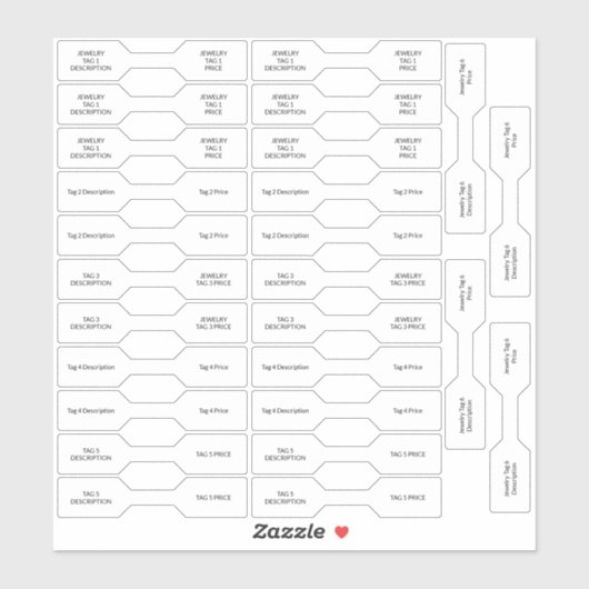 26ジュエリー価格ラベルホワイトカスタム・バーベル シール (シート)