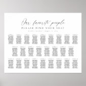 26テーブル私たちお気に入りのの人の座席図プラン ポスター (正面)