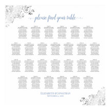 26テーブル結婚の座席一覧（白）