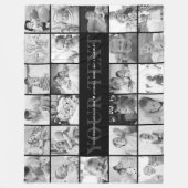 26フォトカスタム文字&メッセージブラック&ホワイト フリースブランケット (正面)