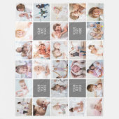 26フォトシンプルコラージュカスタム文字とカラー フリースブランケット (正面)