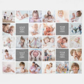 26フォトシンプルコラージュカスタム文字とカラー フリースブランケット (正面(横))