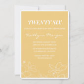 26モダン歳の誕生日招待状フローラ黄 招待状 (正面)