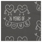 26周年記念ギフトチョークハート ファブリック (クローズアップ)