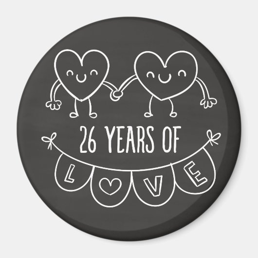 26周年記念ギフトチョークハート マグネット (正面)