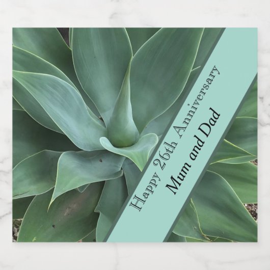 26周年記念結婚のジェイド スパークリングワインラベル (シングルラベル)