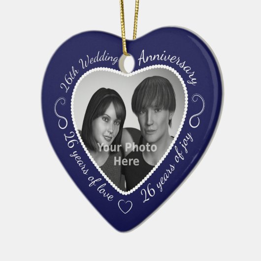 26周年記念結婚写真 セラミックオーナメント (左)