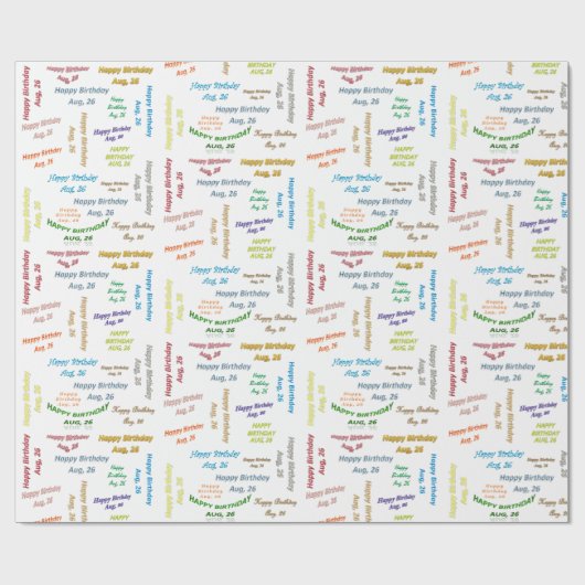 26威厳がある誕生日ギフト包装紙 ラッピングペーパー (フラット)