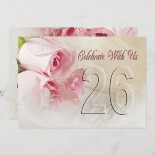 26年の記念日パーティの招待状 招待状 (正面/裏面)