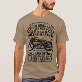 26歳おもしろいバイクもしくは自転車に乗る人レトロスタイルクラシックモーター Tシャツ