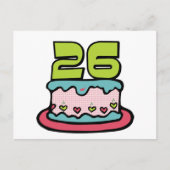 26歳お誕生日ケーキ ポストカード (正面)