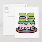 26歳お誕生日ケーキ ポストカード (正面/裏面)