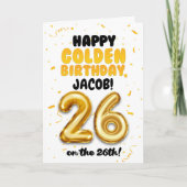 26歳の誕生日おめでとう ゴールデンバースデーカード カード (正面)