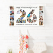 26歳の誕生日パーティー 数字の26 フォトコラージュ 横断幕 (インサイチュ)