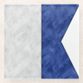 26水彩の海の旗から航海の選択 ガラスコースター (正面)