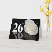 26番目の誕生日カード(クラシック白いバラ) カード (黄色い花)