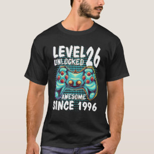 26番目の誕生日ゲーマーの男の子レベル26ロック解除済み素晴らし Tシャツ