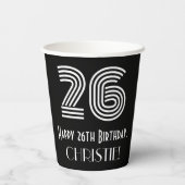 26番目の誕生日:インスパイアアールデコの外観「26」 +名前 紙コップ (裏面)