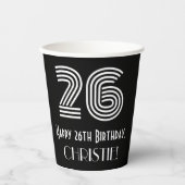 26番目の誕生日:インスパイアアールデコの外観「26」 +名前 紙コップ (正面)