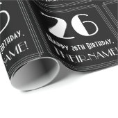 26番目の誕生日-インスパイアアールデコルック"26",名前 ラッピングペーパー (ロールコーナー)