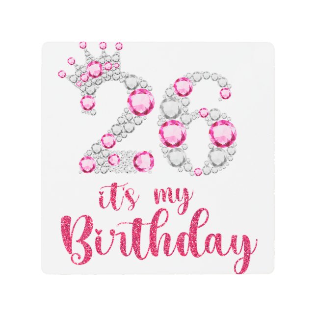 26私の誕生日26誕生日26歳Bda メタルプリント (正面)
