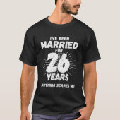 26結婚した年おもしろい26結婚周年 Tシャツ (正面)
