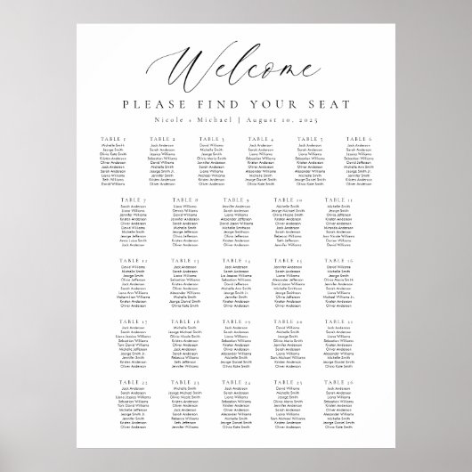 26表ウェルカムシーティングチャート ポスター (正面)