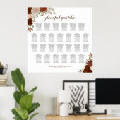 26表秋素朴バラの結婚座席表 ポスター (ホームオフィス)