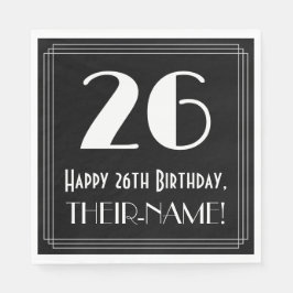 26誕生日インスパイア～アールデコルック"26"，名前 スタンダードランチョンナプキン