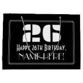 26誕生日インスパイア～アールデコルック"26" +名前 ラージペーパーバッグ