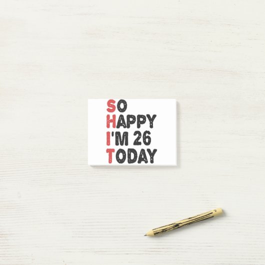26誕生日嬉しい私は26今日ギフトおもしろい ポストイット (デスク上)