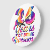 26誕生日絞り染め26歳の誕生日  ラージ壁時計 (傾斜)