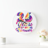 26誕生日絞り染め26歳の誕生日  ラージ壁時計 (ホーム)