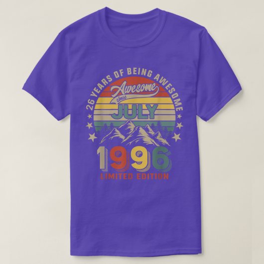 26誕生日1996素晴らし年7月以来26年 Tシャツ (デザイン正面)