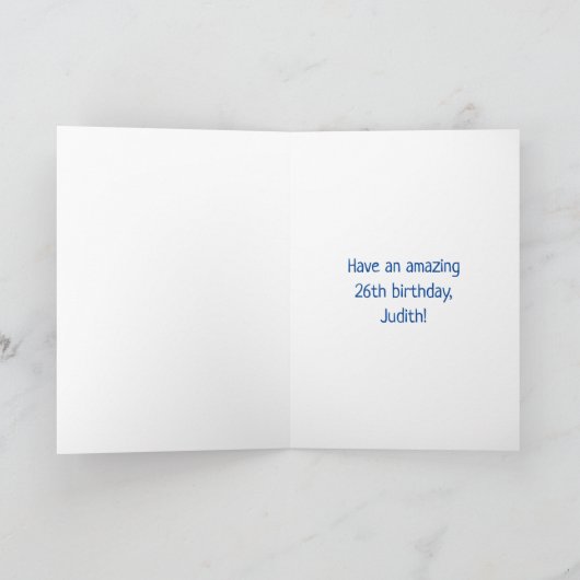 26誕生日:おもしろいグラフィティインスパイア – レボイン26 カード (内部)