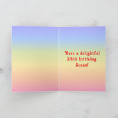 26誕生日—おもしろいケーキ&キャンドル、名前をカスタムする付き カード (内部)