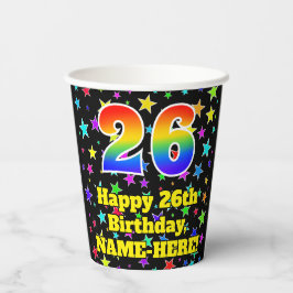 26誕生日:おもしろい星形と虹26 紙コップ