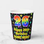 26誕生日:おもしろい星形と虹26 紙コップ (正面)