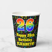 26誕生日:おもしろい音楽ノートPattern, Rainbow 26 紙コップ (正面)