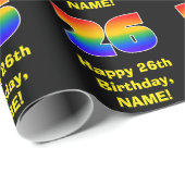 26誕生日:おもしろい、カラフルレインボーインスパイア# 26 ラッピングペーパー (ロールコーナー)
