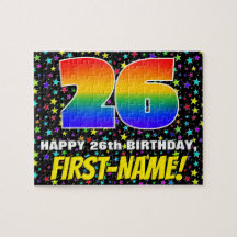 26誕生日:おもしろい、カラフル星野パターン