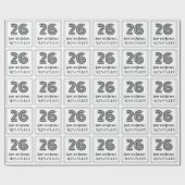 26誕生日:アールデコインスパイアスタイル「26」 +名前 ラッピングペーパー (フラット)