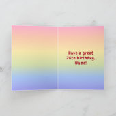 26誕生日:カラフルレインボー# 26,名前をカスタムする カード (内部)