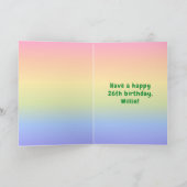 26誕生日:カラフルレインボー# 26,名前をカスタムする カード (内部)